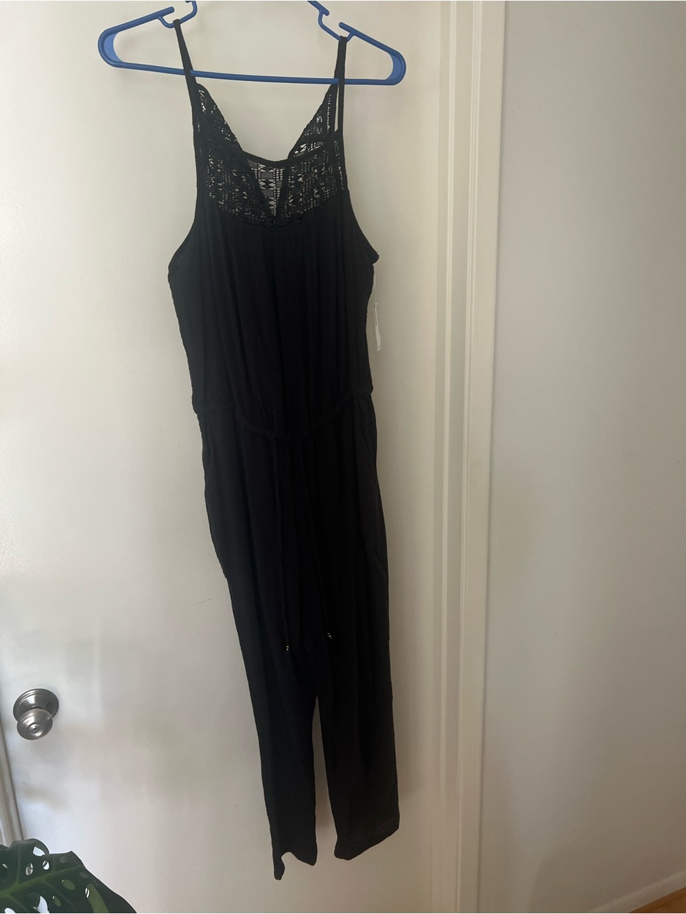 Black Crochet Women's Jumpsuit